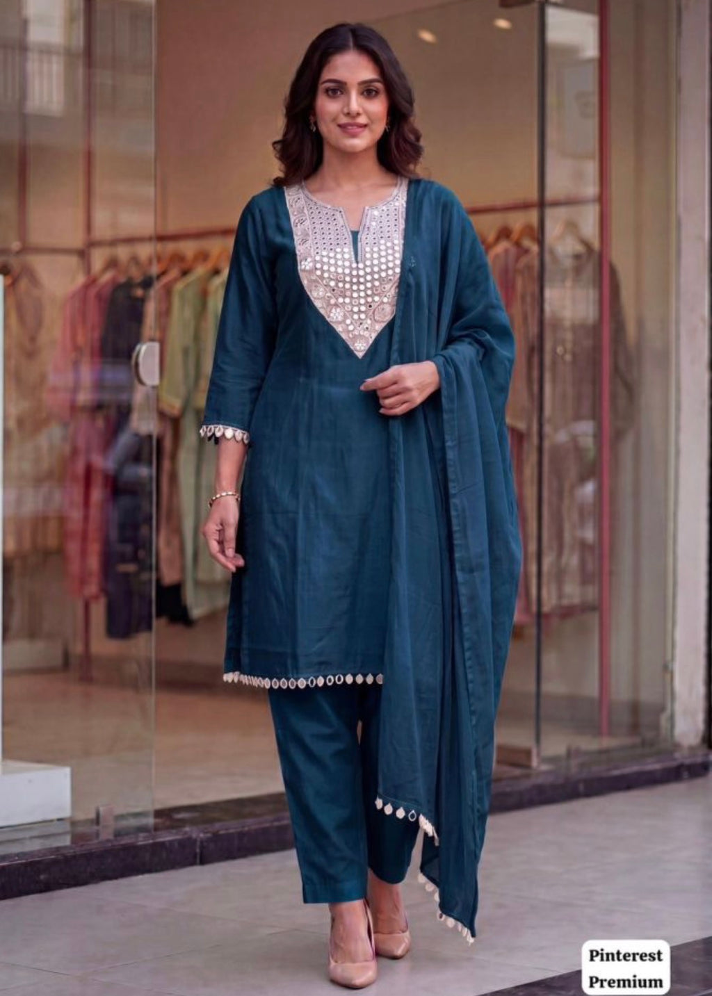 HEAVY EMBROIDERY AND REAL MIRROR WORK KURTI SETS KURTI SETS
