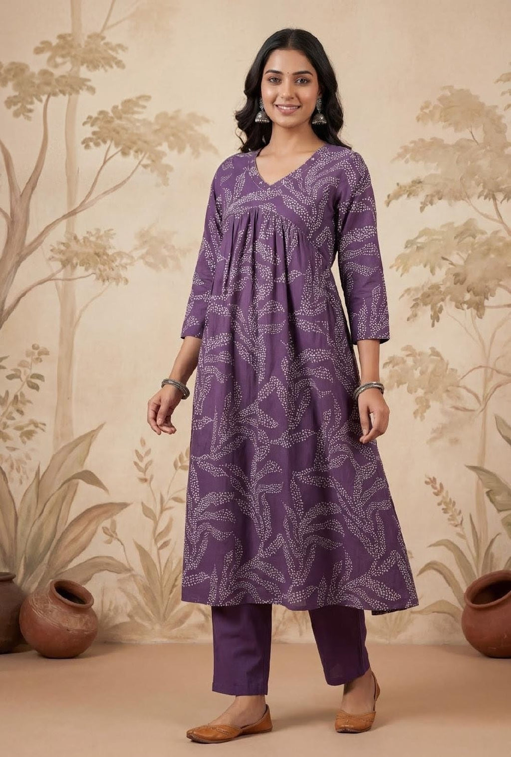A-LINE KURTI + PANT (2PCS)