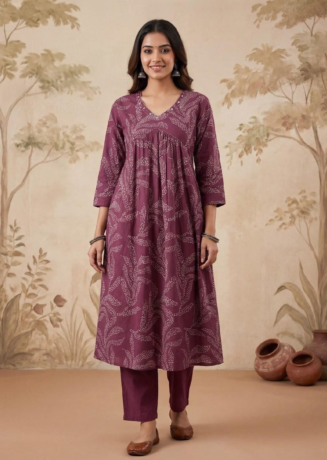 A-LINE KURTI + PANT (2PCS)