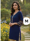 Trending Short length Kurti with Embroidery Work